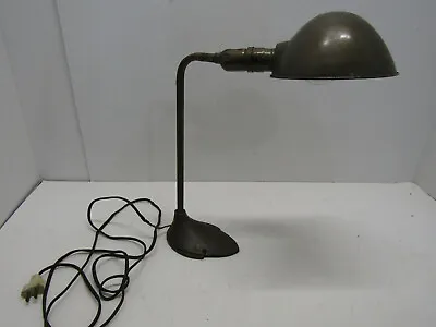 Vintage SWIVELIER Industrial Bench Light WORKSHOP Cast Iron Base WORKS • $99.99