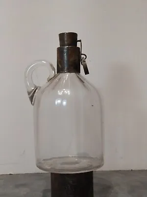 UDALL BALLOU NEW YORK Glass Liquor Jug Tantalus Decanter W Padlock By A.E. DEITZ • $75