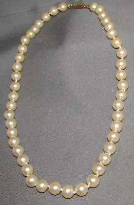 Vintage G Silver Creamy Faux Pearl Necklace #5839 Gift Box Free Shipping • $19.95