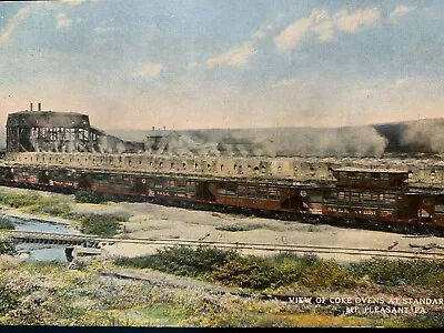 Postcard Mt Pleasant PA - Coke Ovens At Standard Works Rail Cars Steel Industry • $12