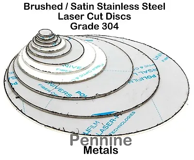 STAINLESS STEEL Blank Round DISCS 304 Grade Sheet Metal Precision Laser Cut • £4.29