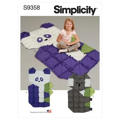 £10.85 • Buy SIMPLICITY  Sewing Pattern 9358 Children's & Childs Fleece Rag Animal  Quilts OS