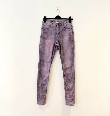 ASOS Lilac Purple Jeans Skinny Slim Fit Trousers UK 10 W32 Denim Acid Washed • £2.99