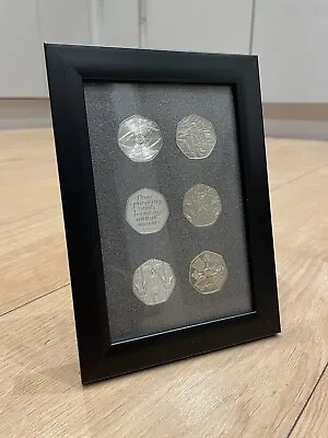 50p Display Frame  Case UK Coin  For Rare Collectable Coins 6 Fifty Pence Pieces • £9.95