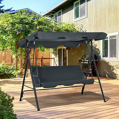 Porch Swing Hammock Bench Lounge Chair Steel 3-seat Padded Outdoor W/ Canopy • $99.99