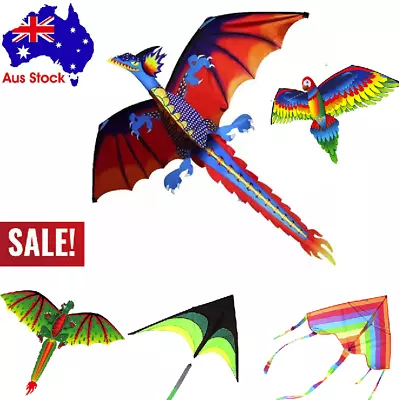 $12.31 • Buy Fun Toys For Kids Play - 3D Dragon With Tail Kite Large Line Outdoor Flying 🌞
