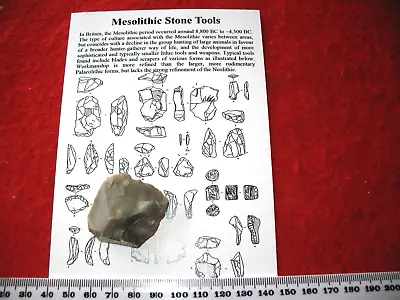 Mesolithic Flint Stone Age Tool Knife Scraper Spear Arrow UK Find #13 • $6.22