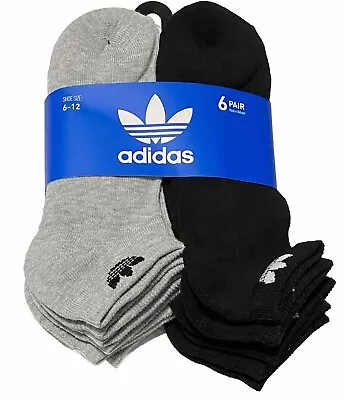 Adidas Men's 6-Pair Low Cut Socks  Gray/Black • $20.99