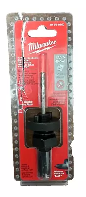 Milwaukee 7/16 In. Quick Change Large Hole Saw Arbor No Wobble W/Pilot Drill Bit • $19.99