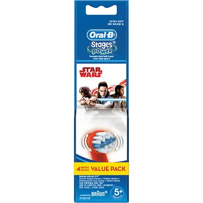 $17.99 • Buy Oral B Power Toothbrush Kids Star Wars/Spiderman Refills 4 Pack