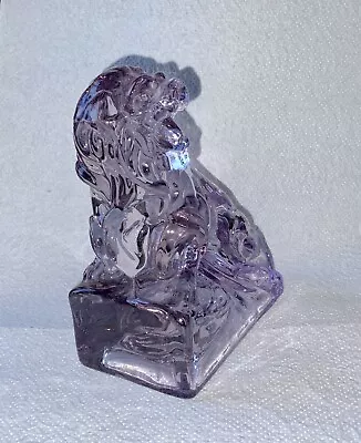 Cambridge Glass Lion Bookend Beautiful Amethyst Lion Bookend With Bubbles • $38
