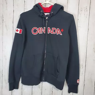 $49.99 • Buy Hudson's Bay Canada Olympic Team Jacket Black Red Women's Sz M Rare Nice Zip Up