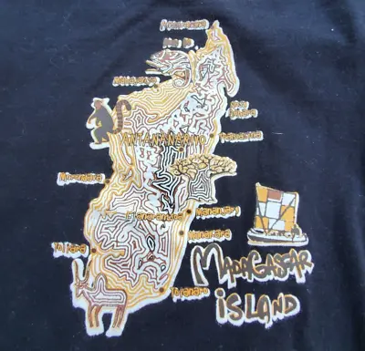 Baobab Company Madagascar Island Map Travel Tshirt M Antananarino Toliara • $14.95