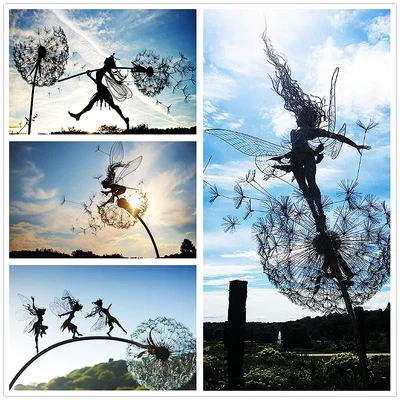 £15.29 • Buy Dancing Fairy Dandelion Statue Ornament Garden Stakes Sculpture Craft Decorate
