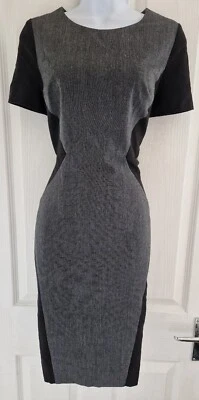 $28.70 • Buy Women's Debenham Dress Size 12 Petite Grey Pencil Sexy Work Business Vgc