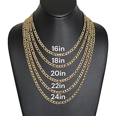 Stainless Steel Gold Plated Figaro Chain 5mm Unisex Hip Hop Jewelry Women Men • $4.99