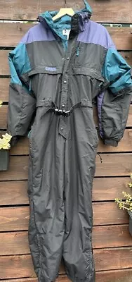 Columbia Snowsuit One Piece Ski Suit Snow Bib Retro Vtg 90s Colorful  Mens Small • $120