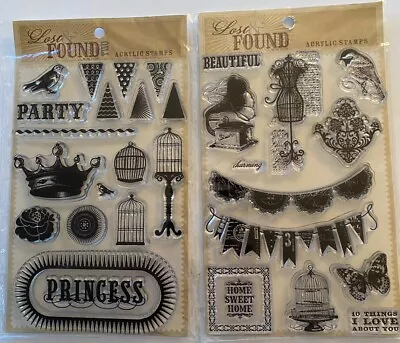 Lost & Found Princess Adore LOT Of 2 Birdcage Banner Clear Stamps My Mind's Eye • $8.65