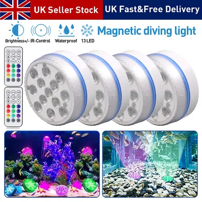 Magnetic Swimming Pool Lights 13 LED Underwater Submersible RGB Light Waterproof • £32.99