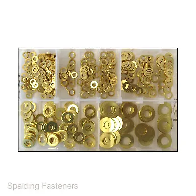 Assorted Metric DIN125 Form A M4 M5 M6 M8 M10 Metric Solid Brass Flat Washers • £21.12