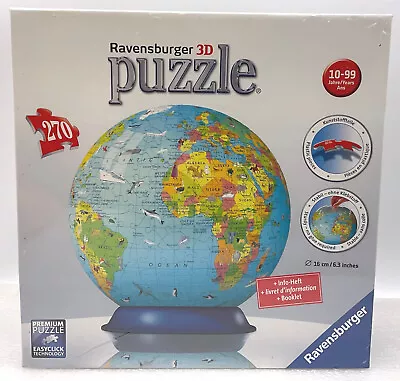 $10.99 • Buy 2012 Ravensburger 3D Globe Puzzle No. 12 362 9, 270 Pieces ~ New, Sealed