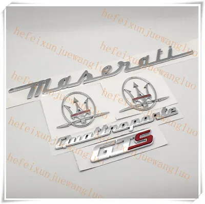 5pc Chrome Red Emblem For Maserati Quattroporte GTS Side Trunk Badges Nameplate • $79.95