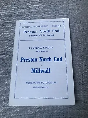 Div 2 Preston V Millwall  24.10.1966 • £2.99