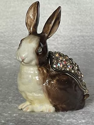 Ciel Collectables Jeweled Rabbit Trinket Box Hand Set Swarovski Crystals & Ename • $51.99
