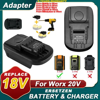 Converter Adapter For Makita 18V Li-ion To Worx 20V 4-PIN Battery Power Tools • $21.85