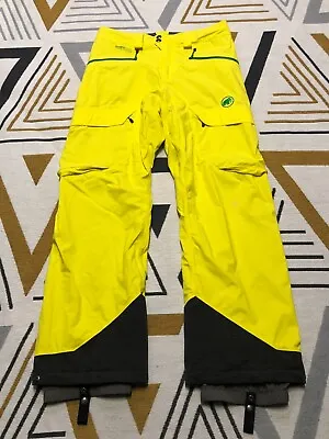 Mens Mammut Stoney Ski Pants Drytech Premium Yellow Size Eu48 32 M Rrp £280 • £85