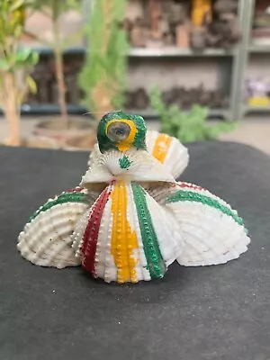 1970's Vintage Old Handmade Multicolor  Painted Sea Shell Doll Decorative Doll • $59