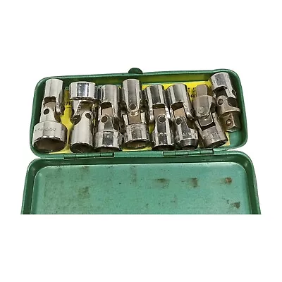 Vtg UJ Plus 8MM Shallow Universal Joint Socket Set 8 Pc. 9.6 M/m Square Drive • £4.87