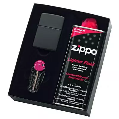 ZIPPO #218 Black Matte Lighter With Fluid And Flints • $69.95
