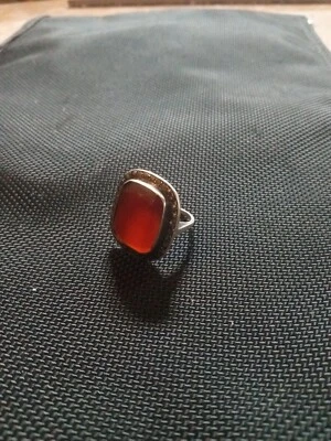 $250 • Buy Vintage Sterling Silver Carnelian Ring
