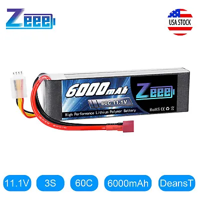 $29.98 • Buy Zeee 11.1V 60C 6000mAh 3S LiPo Battery Deans T For RC Car Helicopter Quadcopter
