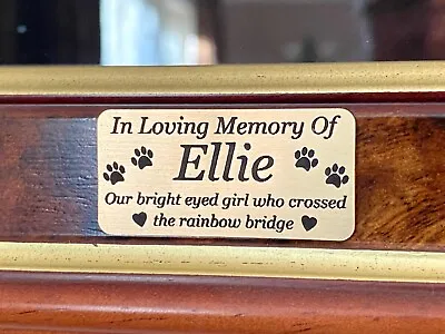 Pet Picture Frame Name Plate Brushed Gold Silver [05 Personalised Memorial] • £4.87