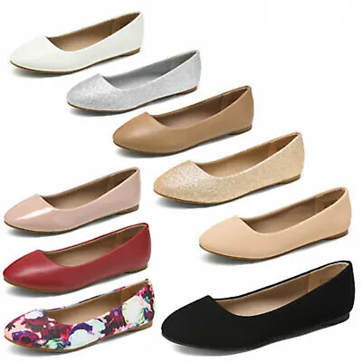 Womens Ballerina Ballet Flats Round Toe Slip On Comfortable Casual Walking Shoes • $39.99