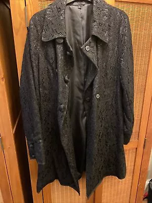 M&S Limited Collection Black Lace Coat Fully Lined Gothic  Boho Beautiful 14 Vgc • £19.99