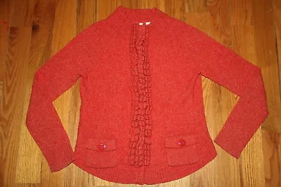 Anthropologie MOTH Red Orange Floating Sparks Jacket Sweater Cardigan Medium M • $24.99