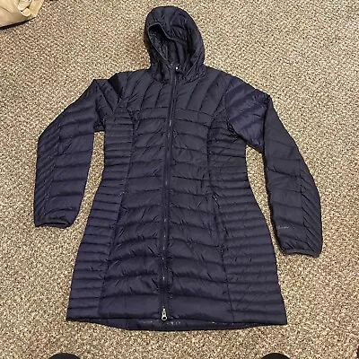 Eddie Bauer Womens Astoria Hooded Down Parka Size Medium Tall (TM) Blue $229 MSR • $29.99