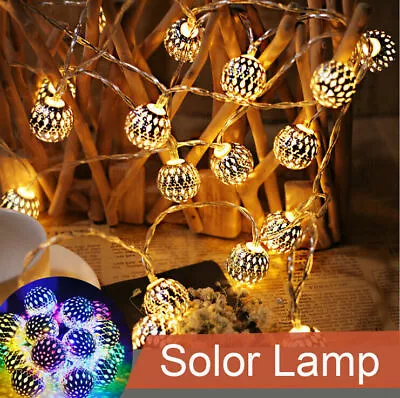£6.69 • Buy Solar Garden Lights 50 LED Christmas Bulb Xmas String Light Outdoor Fairy Lamp