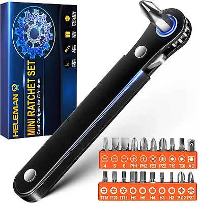 Gifts For Men Women Angled Screwdriver - Cool Gadgets For Men EDC Gear Mini Ratc • $41.95