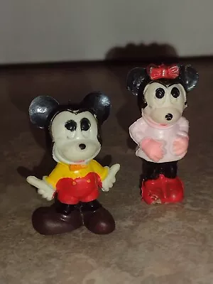 Mickey & Minnie Mouse  Walt Disney Productions SMALL 1.5  1966 Figurines  Japan • $12