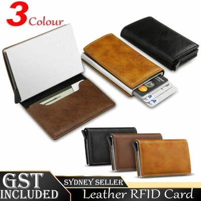 $9.69 • Buy New Leather Credit Card Holder Men's Money Cash Wallet Clip RFID Blocking Purse