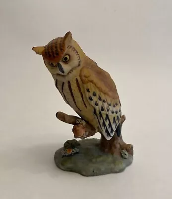 Vintage Horned Owl On Branch Figurine Excellent Estate Find 4.5  Free Shipping • $12.95