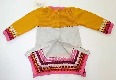 CATIMINI New YELLOW GOLD DRESS 3 Month Baby ~ FRANCE Sweater Winter FAIR ISLE • $9.99