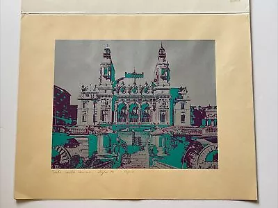 Monte Carlo Casino Serigraph Silkscreen Pop Art Modernism 1970's Limited Rare • $700