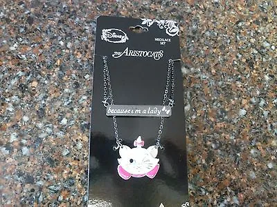 Disney Winking Marie Aristocats  Because I'm A Lady  Necklace 2-Pack NEW • $17.49