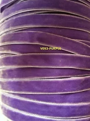 1 Yard- 3/8 VELVET RIBBONS-  26 COLORS • $2.99