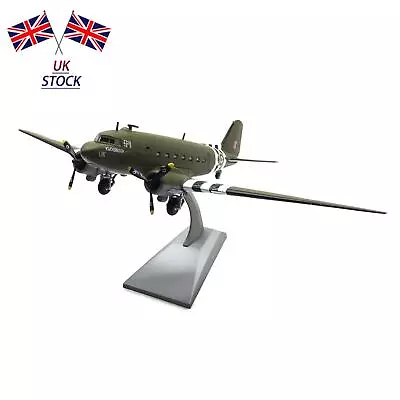 Alloy WWII C-47 Transport Aircraft 1/100 Scale Alloy Aircraft Model With Stand • £46.79